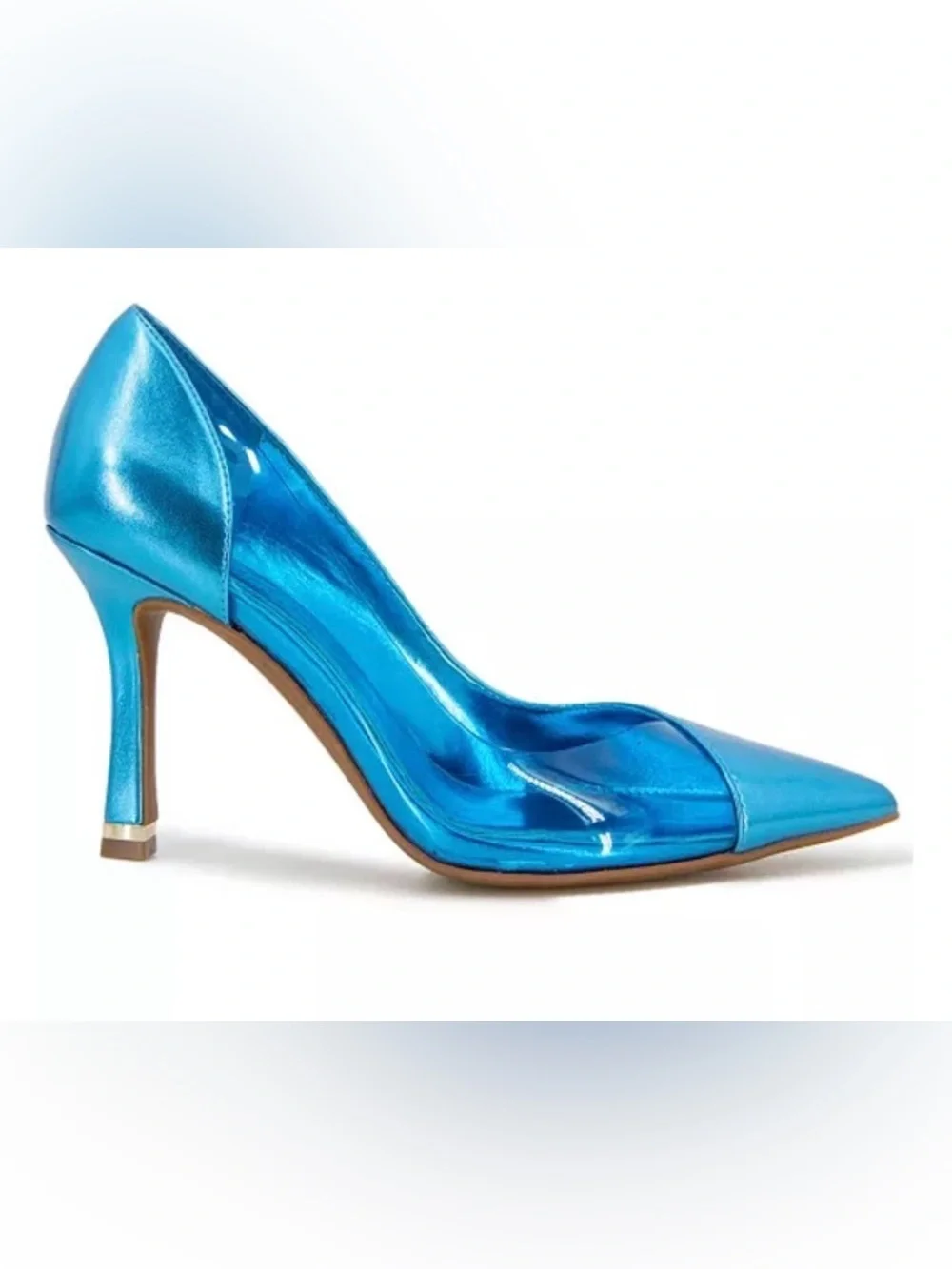 Kenneth Cole Metallic Teal-Blue Pointed-Toe Pumps